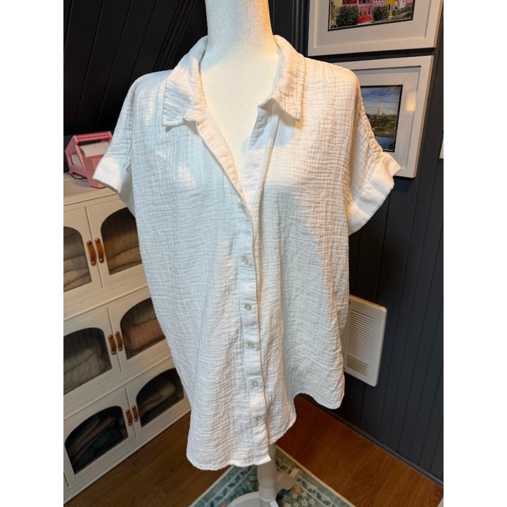 Women's Soft, Comfy, Cozy 100% Cotton Button Down by Caslon - Size 1X